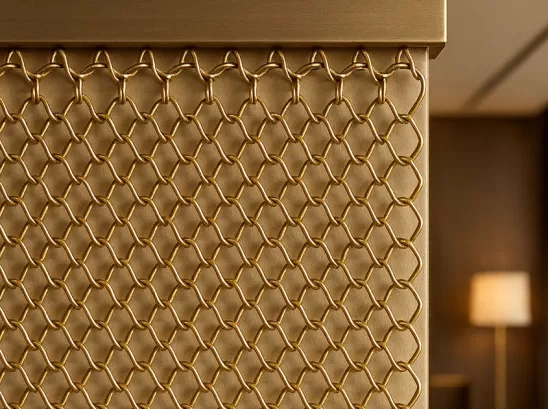 Interior Metal Mesh Curtains for Hotels, Showrooms, Luxury Spaces