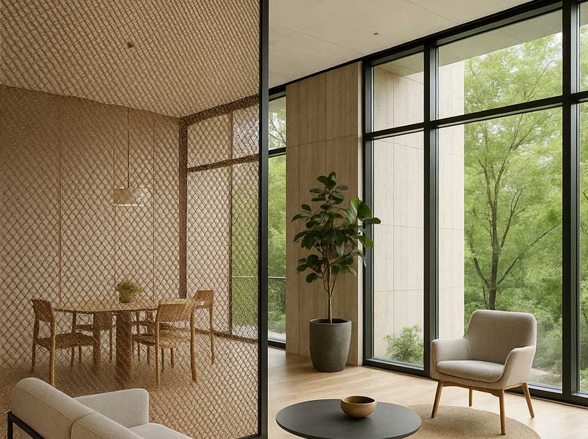 Woven Metal Mesh – A Premium Solution for Office Background Walls Woven Metal Mesh – A Premium Solution for Office Background Walls