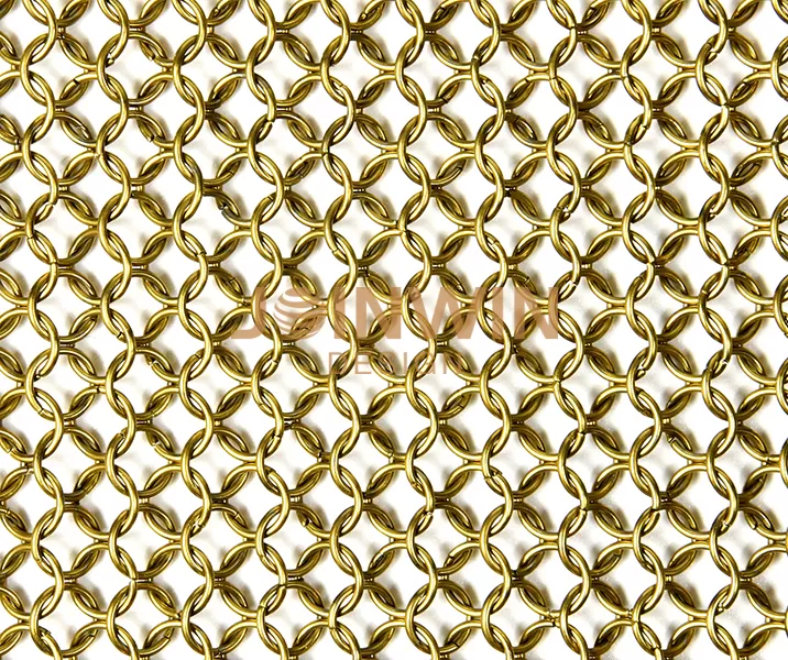 Ring Mesh Curtain Gold - QKRMC-04