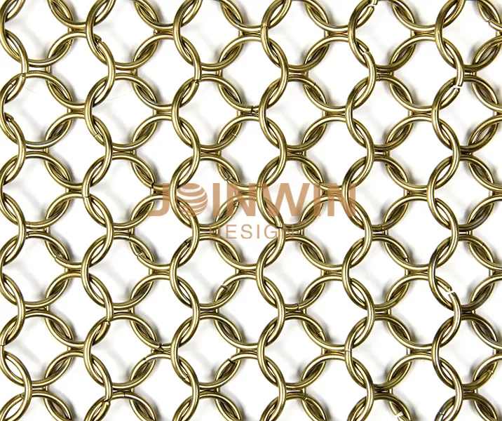 Ring Mesh Curtain Gold - QKRMC-11