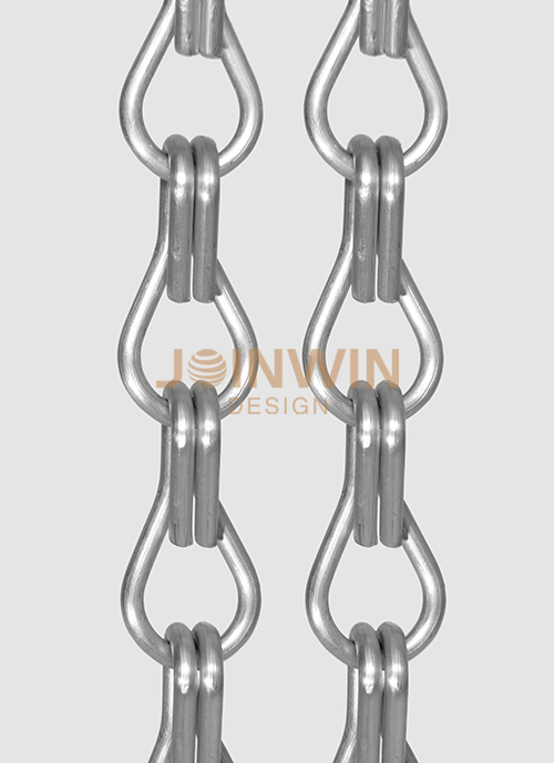 Chain Link Curtain QKCLC-02(matte silver) - Metal chain curtain panels