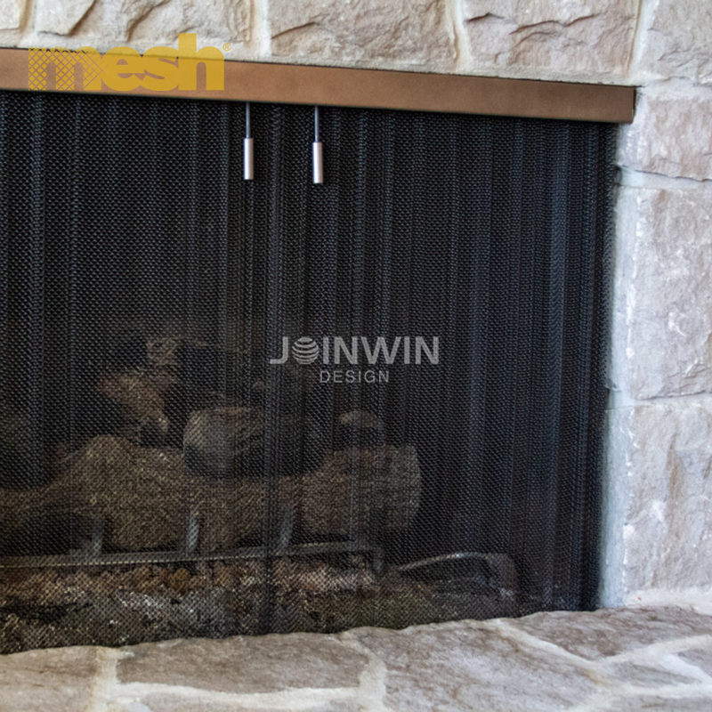 A Decorative Mesh Curtain for Modern Fireplaces - Metal Coil Drapery Fireplace Screen A Decorative Mesh Curtain for Modern Fireplaces - Metal Coil Drapery Fireplace Screen